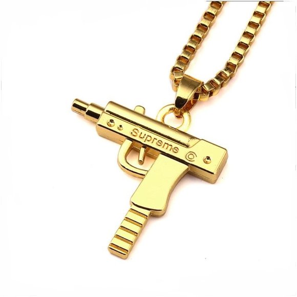 Supreme | Accessories | Gold Supreme Uzi Hip Hop Necklace | Poshmark